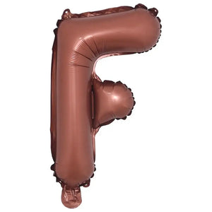 16-inch Chocolate Brown A-Z Alphabet Letter f Foil Balloon