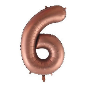 16 Inch Chocolate Brown 0-9 Number Foil Balloons number 6