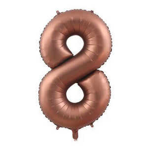 16 Inch Chocolate Brown 0-9 Number Foil Balloons number 8