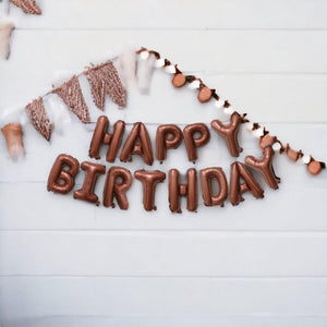 16in Chocolate HAPPY BIRTHDAY Foil Balloon Banner