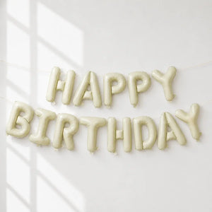 16-inch Cream HAPPY BIRTHDAY Balloon Banner
