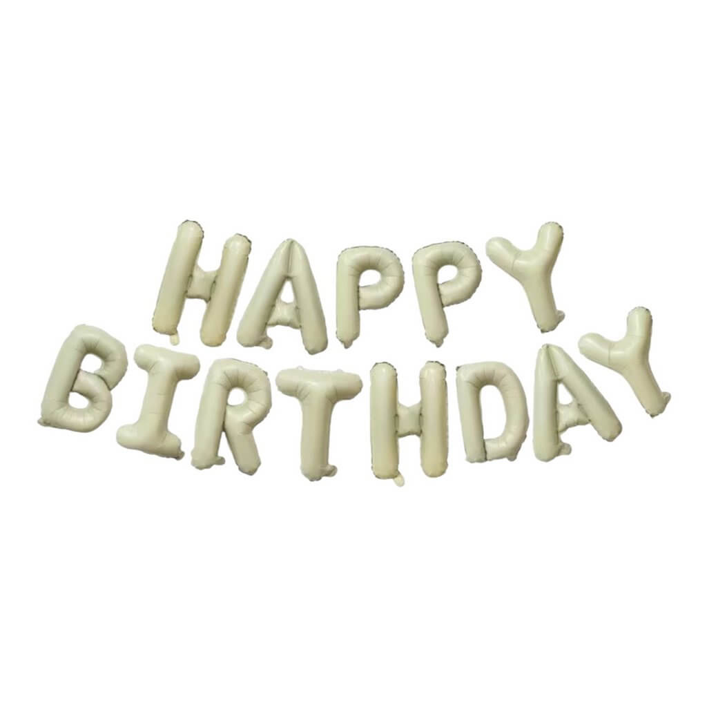 16-inch Cream HAPPY BIRTHDAY foil Balloon banner Bunting