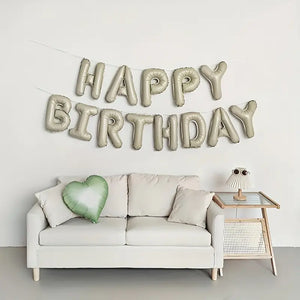 16-inch Cream HAPPY BIRTHDAY foil Balloon banner Bunting