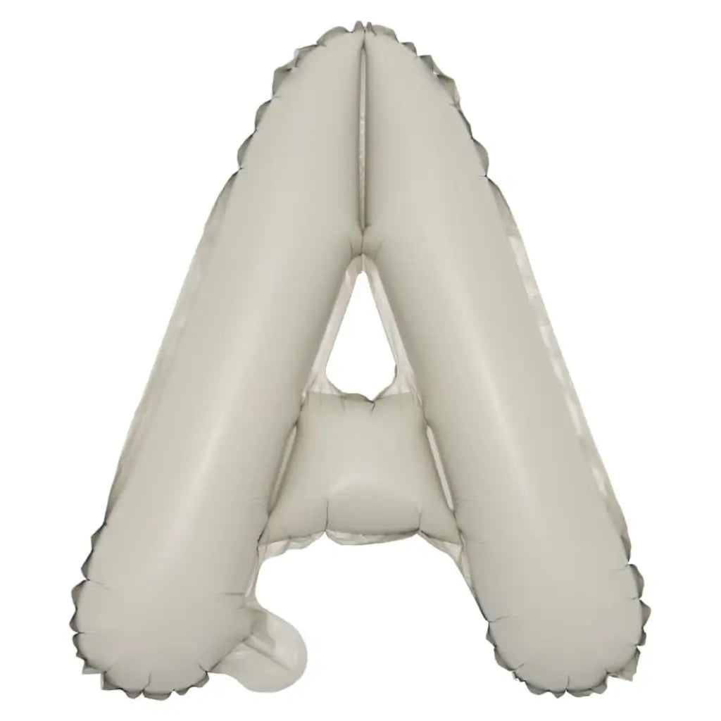 16-inch Matte Cream A-Z Alphabet Letter Shaped Foil Balloon.