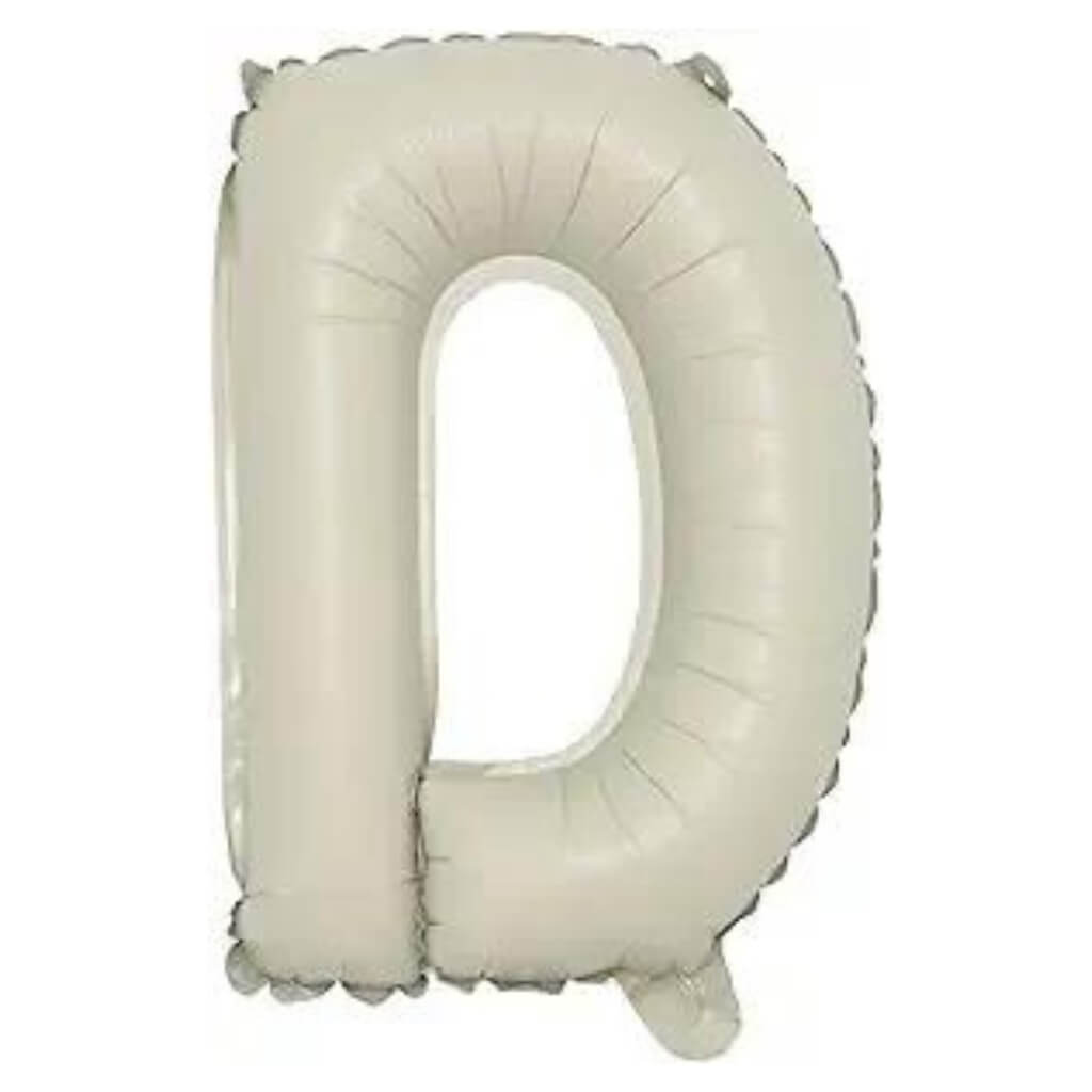 16-inch Cream A-Z Alphabet Letter d Foil Balloon
