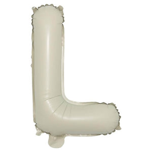 16-inch Cream A-Z Alphabet Letter l Foil Balloon