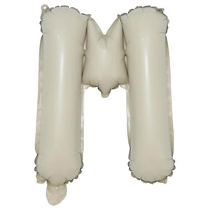 16-inch Cream A-Z Alphabet Letter m Foil Balloon