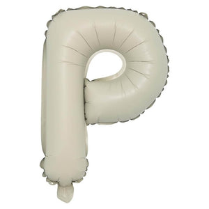 16-inch Cream A-Z Alphabet Letter p Foil Balloon