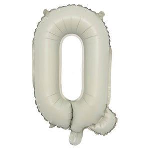 16-inch Cream A-Z Alphabet Letter q Foil Balloon