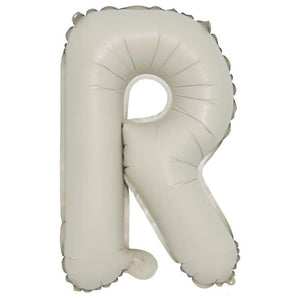 16-inch Cream A-Z Alphabet Letter r Foil Balloon
