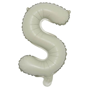 16-inch Cream A-Z Alphabet Letter s Foil Balloon