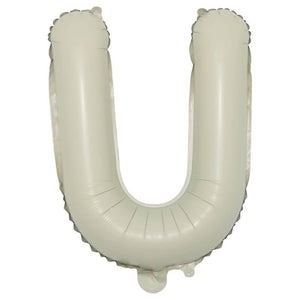 16-inch Cream A-Z Alphabet Letter u Foil Balloon