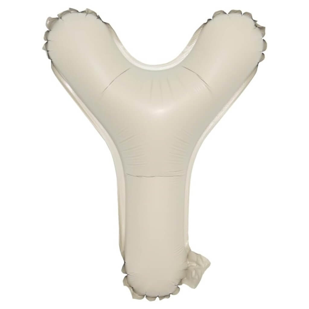 16-inch Cream A-Z Alphabet Letter y Foil Balloon