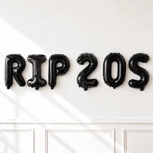 16-inch Black RIP 20S Foil Letter Balloon Banner