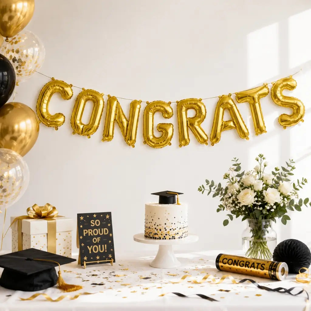 16-inch Gold CONGRATS Foil Balloon Banner