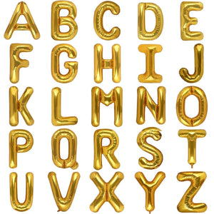 16-inch Gold A-Z Alphabet Letter Air-Filled Foil Balloon