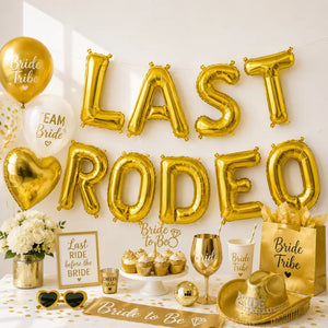 16-inch Gold LAST RODEO Hen Party Foil Balloon Banner