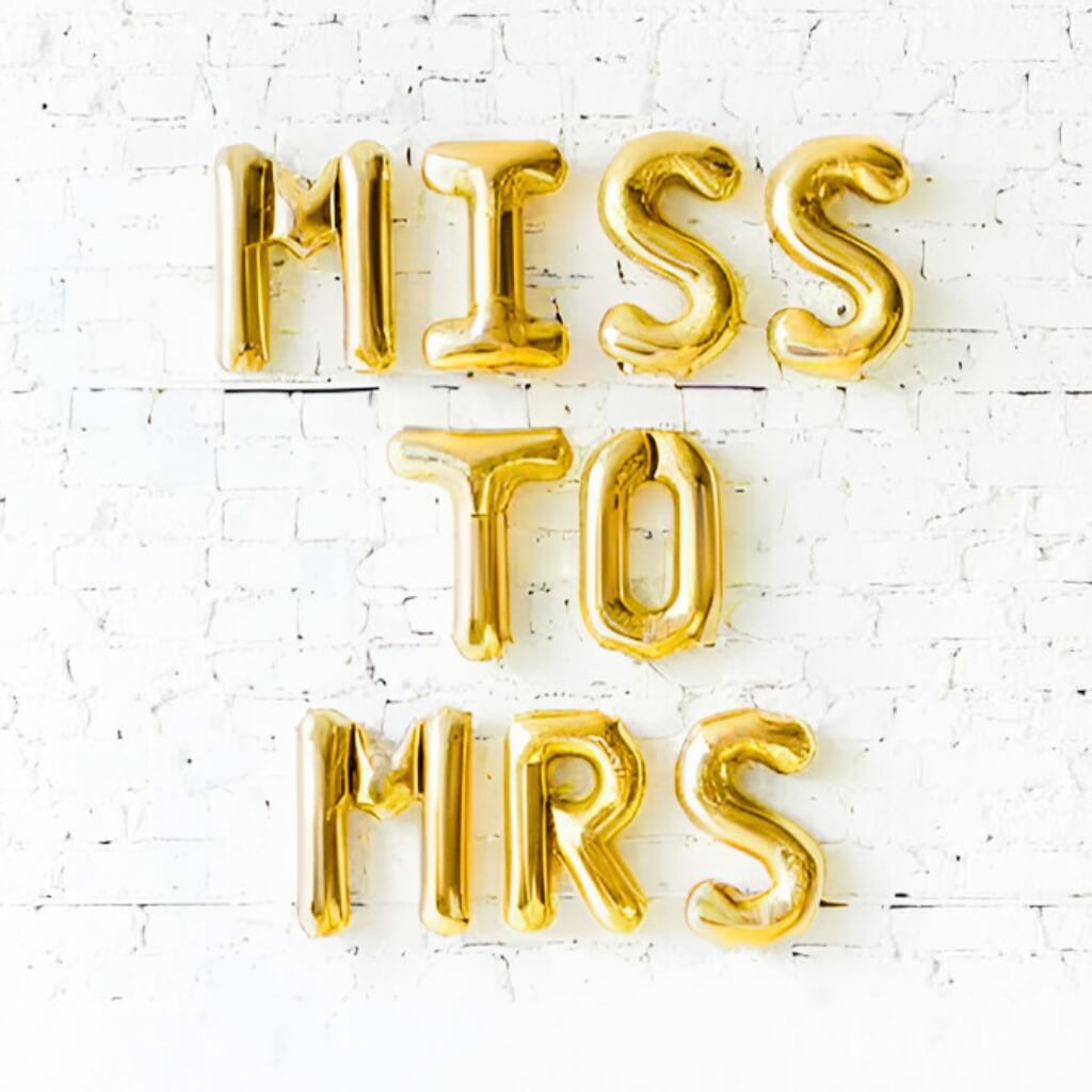 16 Inch Gold MISS TO MRS Foil Balloon Banner hen party decorations