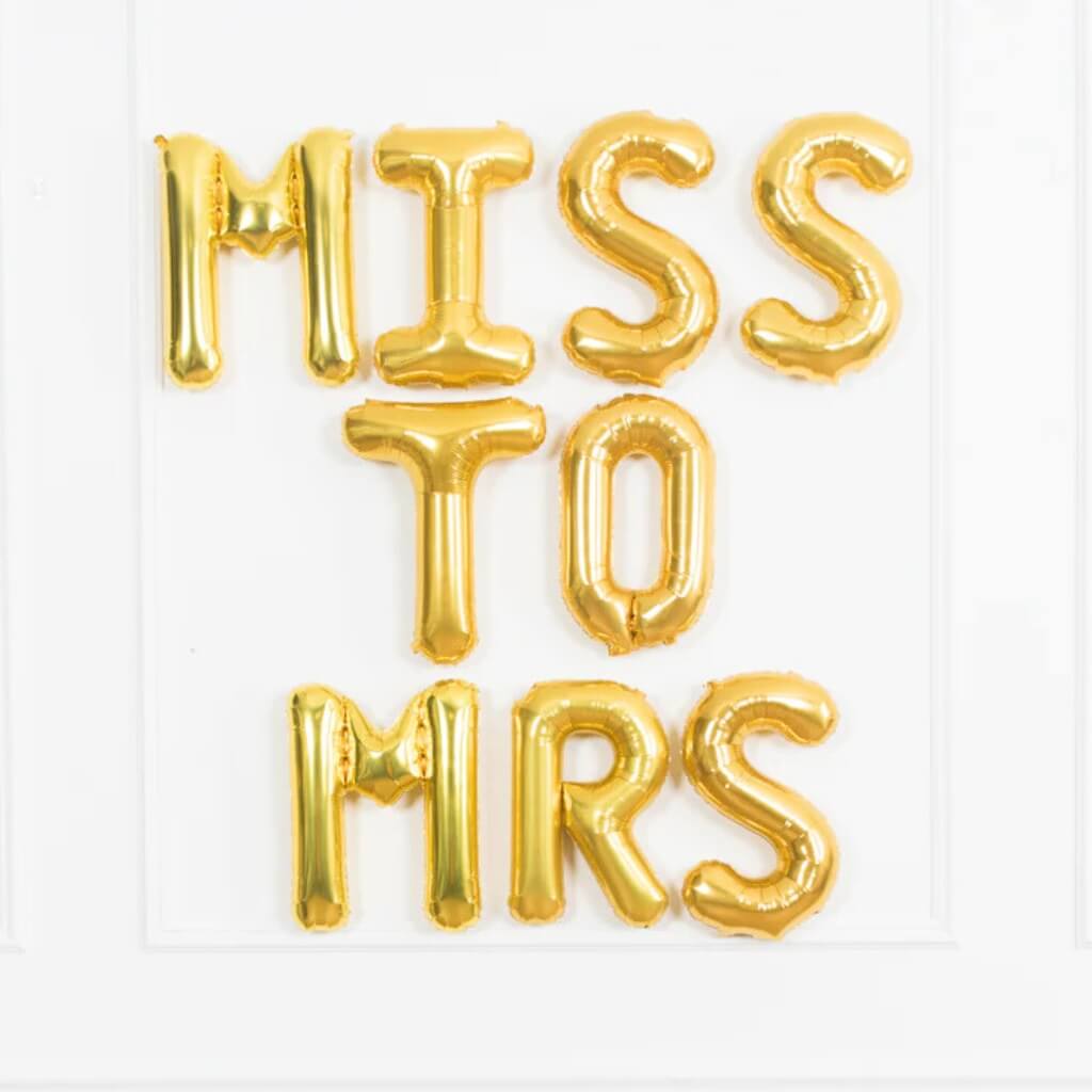 16 Inch Gold MISS TO MRS Foil Balloon Banner hen party decorations