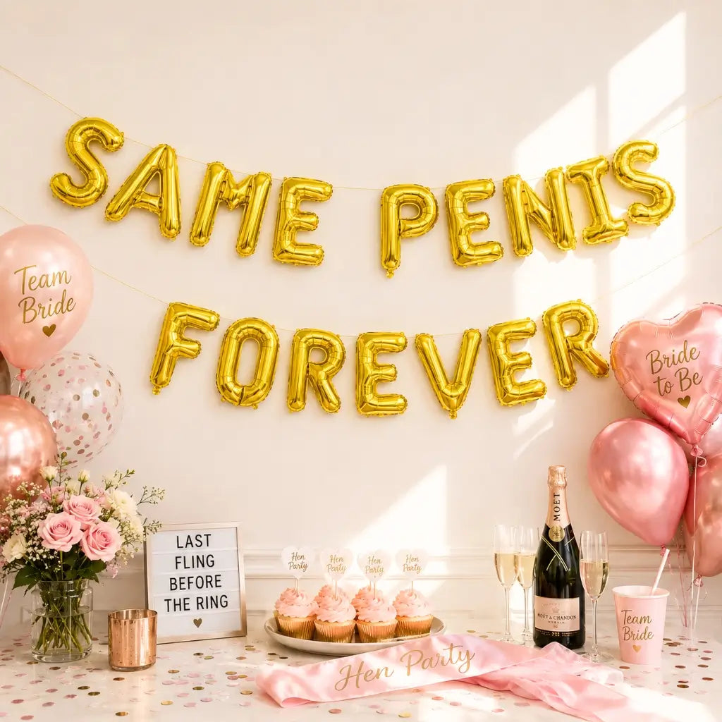 16-inch Gold SAME PENIS FOREVER Foil Balloon Banner