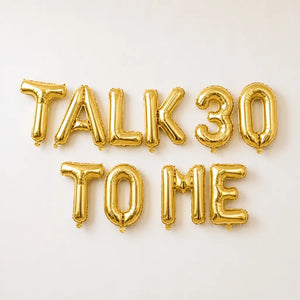 16-inch Gold TALK 30 TO ME Foil Balloon Banner