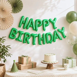 16in Green HAPPY BIRTHDAY Foil Balloon Banner