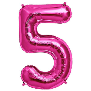 16" Hot Pink number 5 Foil Balloon