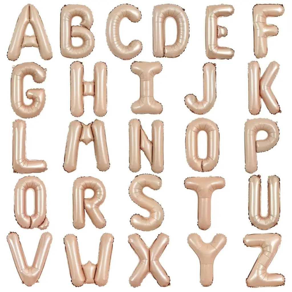 16-inch Matte Caramel A-Z Alphabet Letter Foil Balloon