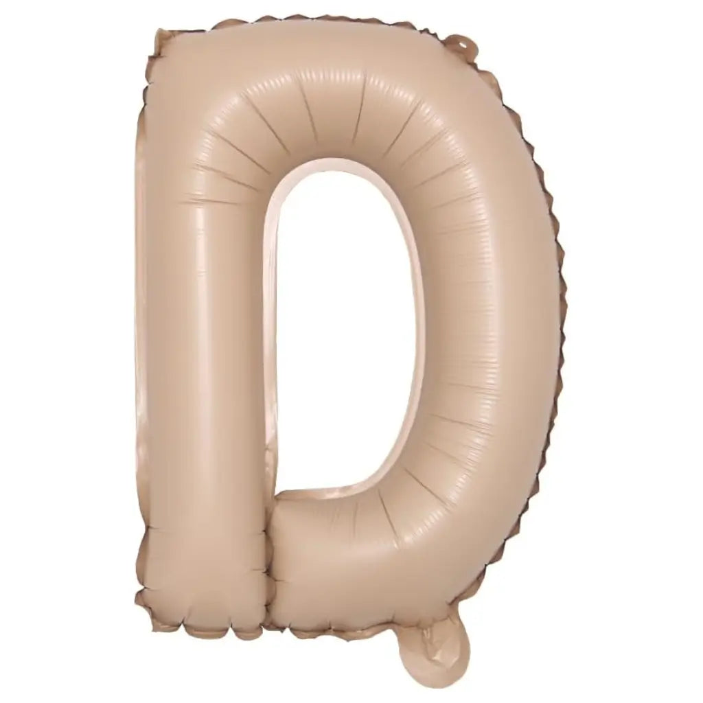 16-inch Matte Caramel Alphabet Letter D Foil Balloon