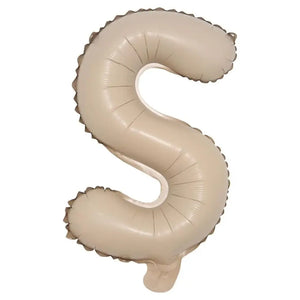 16-inch Matte Caramel Alphabet Letter S Foil Balloon