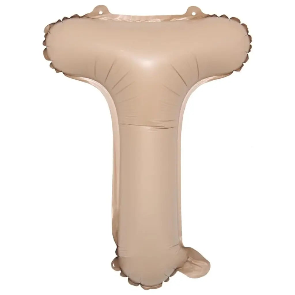 16-inch Matte Caramel Alphabet Letter T Foil Balloon