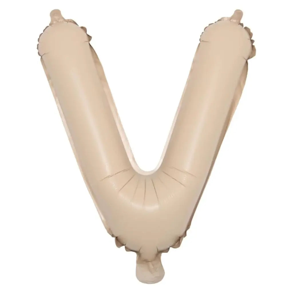 16-inch Matte Caramel Alphabet Letter V Foil Balloon
