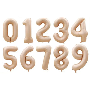 16-inch Matte Caramel Number 0-9 Foil Balloon