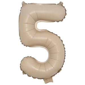 16-inch Matte Caramel Number 5 Foil Balloon