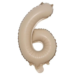 16-inch Matte Caramel Number 6 Foil Balloon