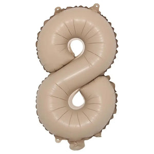 16-inch Matte Caramel Number 8 Foil Balloon