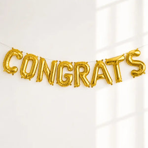 16-inch Gold CONGRATS Foil Balloon Banner