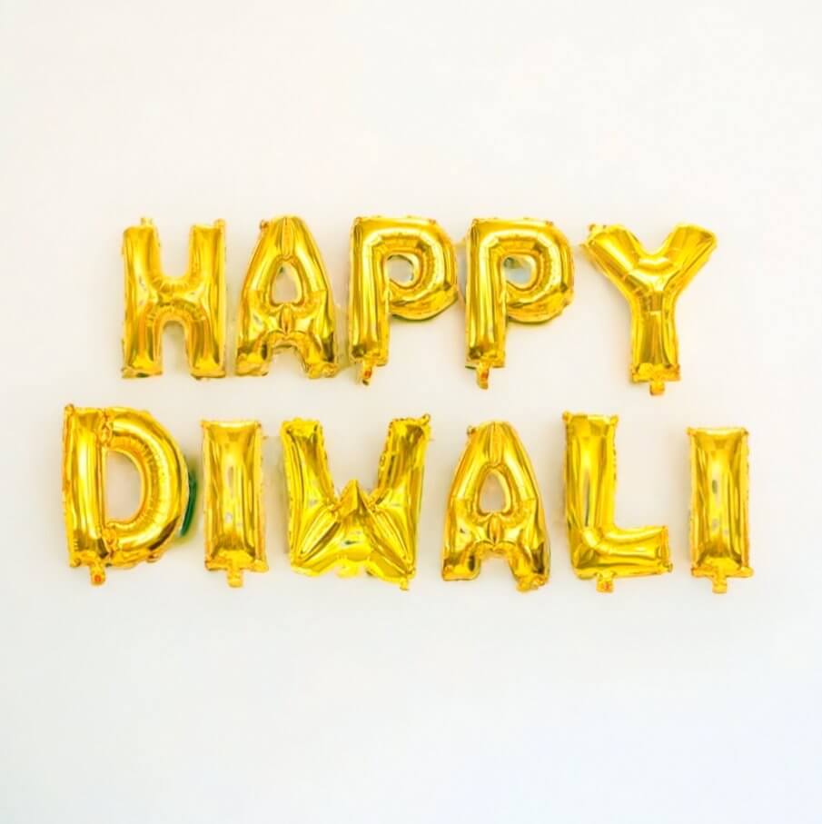 16in Metallic Gold Happy Diwali Foil Balloon Banner