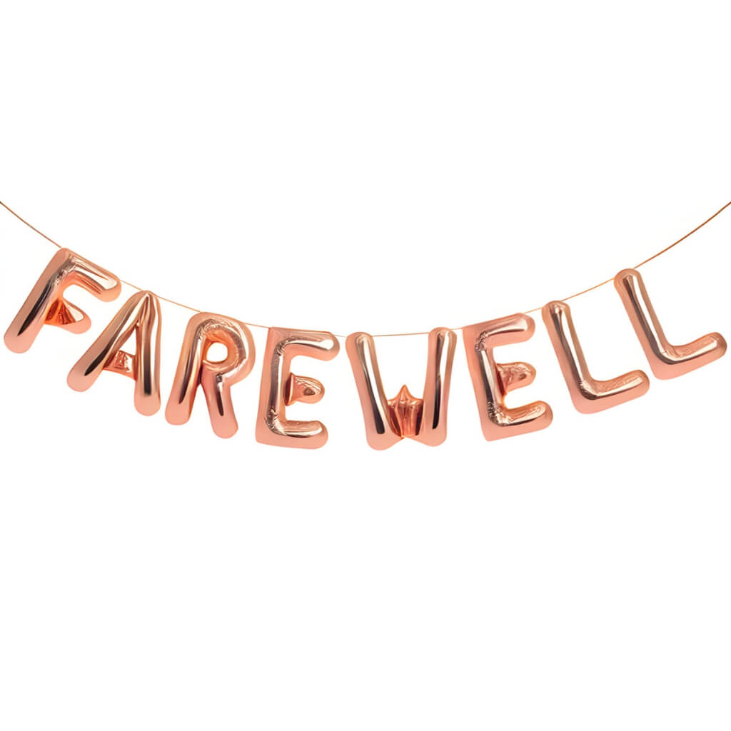 16-inch Rose Gold FAREWELL Foil Balloon Banner