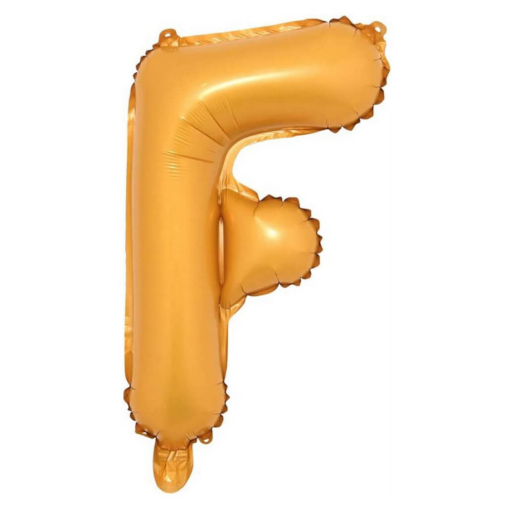 16in Orange A-Z Alphabet Letter F Foil Balloon