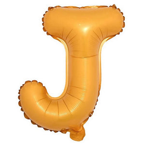 16in Orange A-Z Alphabet Letter J Foil Balloon