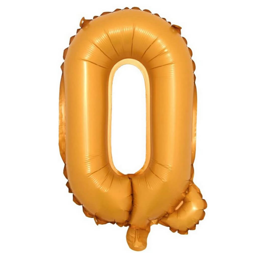 16in Orange A-Z Alphabet Letter Q Foil Balloon