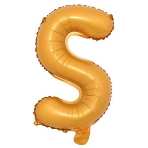 16in Orange A-Z Alphabet Letter S Foil Balloon