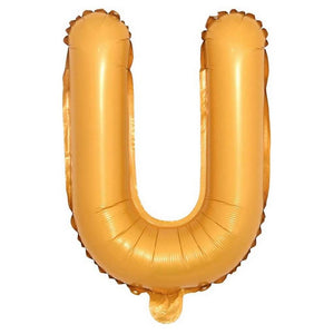16in Orange A-Z Alphabet Letter U Foil Balloon