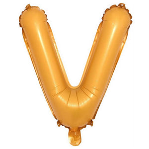 16in Orange A-Z Alphabet Letter V Foil Balloon