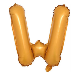 16in Orange A-Z Alphabet Letter W Foil Balloon
