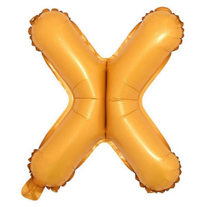 16in Orange A-Z Alphabet Letter X Foil Balloon