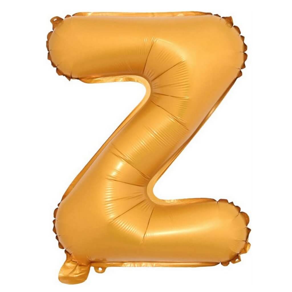 16in Orange A-Z Alphabet Letter Z Foil Balloon