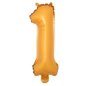 16in Orange 0-9 Number Foil Balloon - number  1