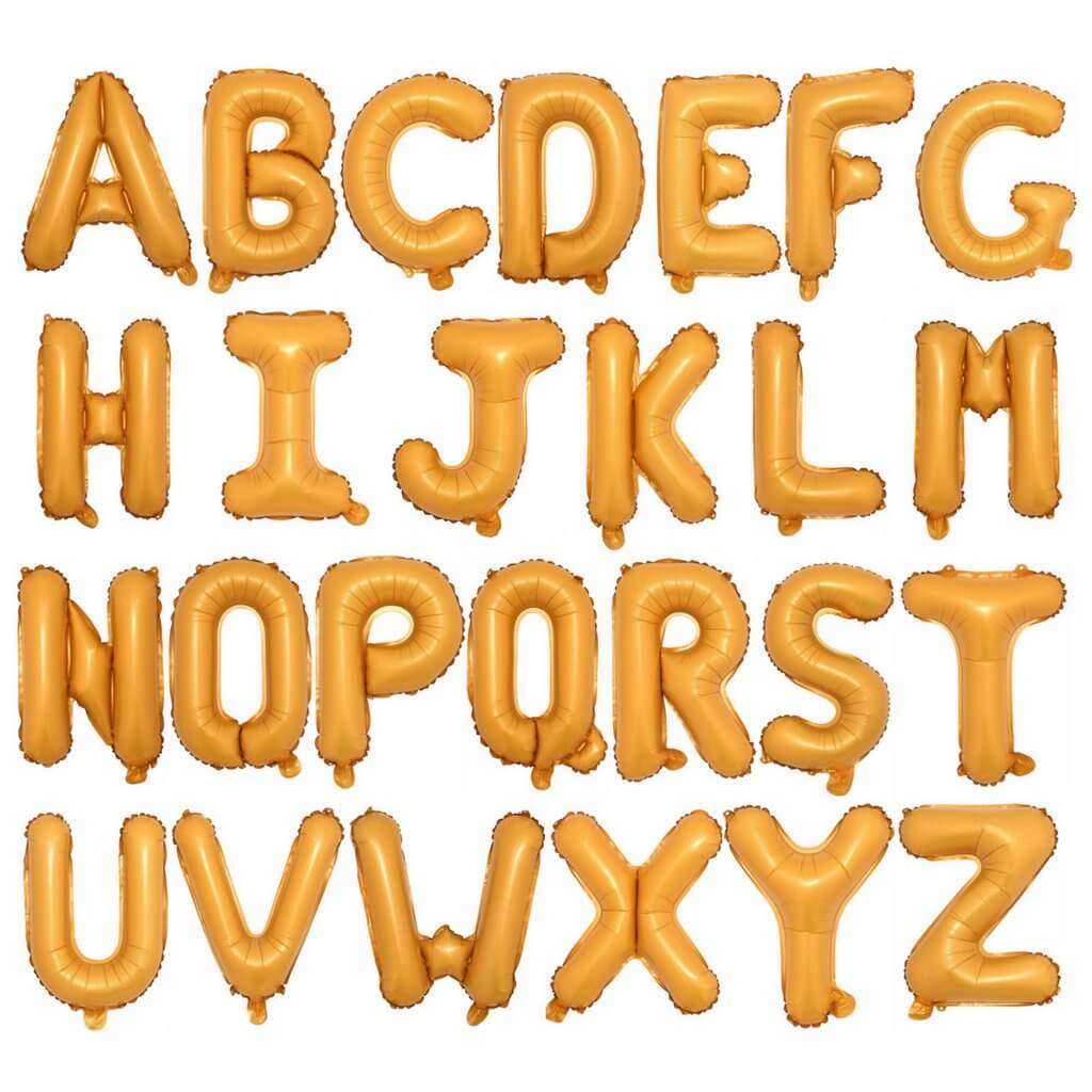 16in Orange A-Z Alphabet Letter A-Z Foil Balloon